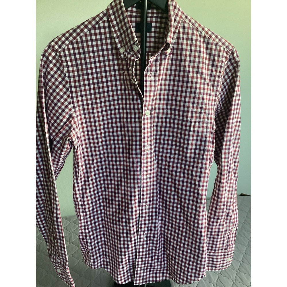J Crew MENS Button Down Plaid Shirt XS 100% Cotton